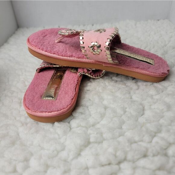 Jack Rogers Womens Slipper Flip Flops Comfort Sandals Size 6 Pink Faux Fur - Picture 6 of 11